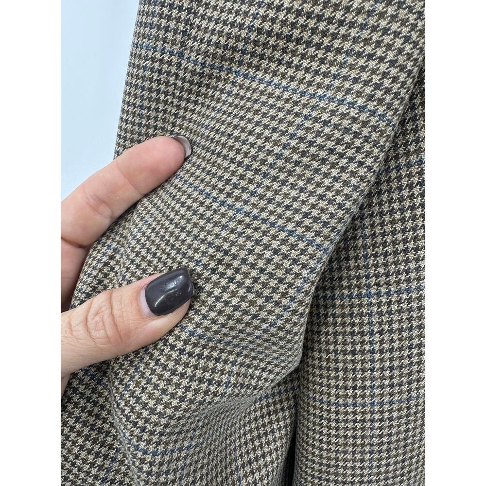 Ralph Lauren Mens 41R Sport Coat Silk Wool Brown Plaid Blazer Preppy Office - Picture 12 of 15